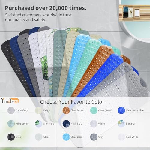Yimobra Non Slip Bath Mat for Tub 40x16, Extra Long Bath Tub Mat - Image 7
