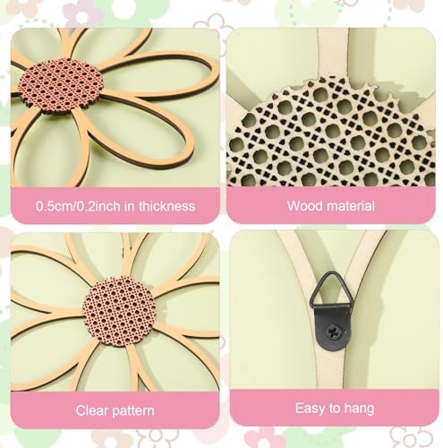 Thyle 6 Pcs Daisy Wall Decor Wooden Flower - Image 6