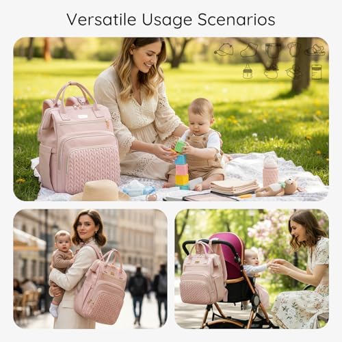 AIJIEKE Large Diaper Bag Backpack, Extra Wide Travel Diaper Bag - Image 3