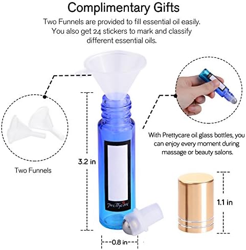 PrettyCare 12 Pack, 10 ml Essential Oil Roller Bottles - Image 5