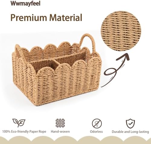 Diaper Caddy Organizer, Paper Rope Storage Baskets Nursery Bin - Image 2