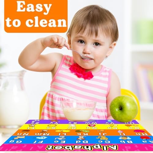 Educational Preschool Placemats Set of 6 Kid Plastic Table Mat 17×13×0.04in - Image 4