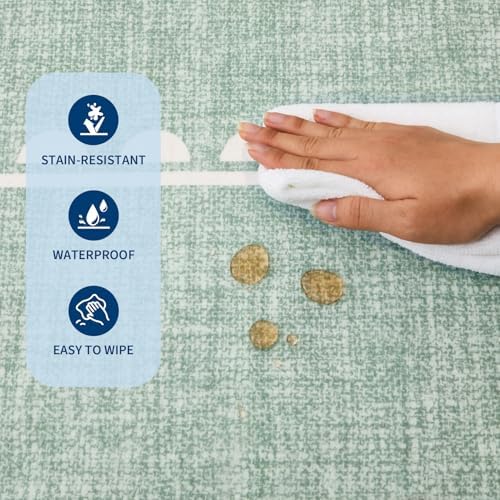 GarveeHome Scalloped Entryway Rug 2x3 Washable Bow Rug, Sage Green - Image 7
