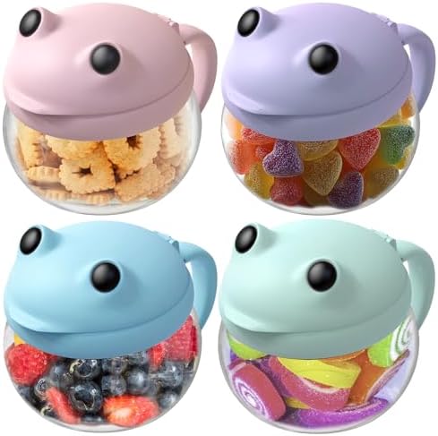SELEWARE Spill-Proof Toddler Snack Cups 4Pcs No Mess Snack Catcher by SELEWARE