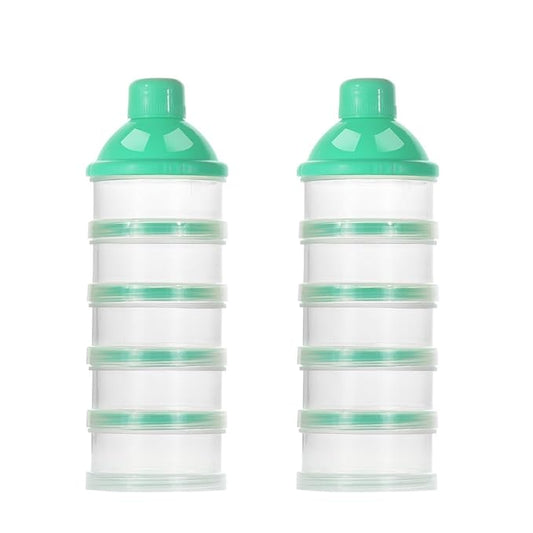 Accmor Formula Dispenser On The Go, 5 Compartments Stackable Formula Container for Travel, Baby Milk Powder Kids Snack Container, BPA Free