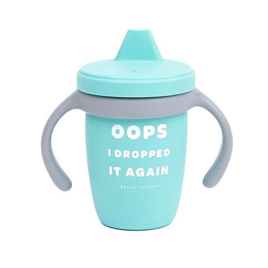 Bella Tunno Sippy Cup, Silicone Training Cup with Transition Handles for Infants, Toddlers & Kids, Babies 6-12 Months & Toddlers 1-3 Years, Boys & Girls, Oops I Dropped It Again, 8 oz