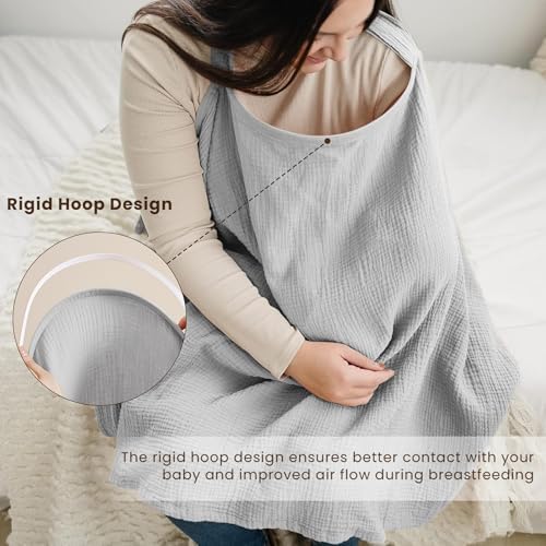 Konssy Muslin Nursing Cover Up for Breastfeeding - Image 3