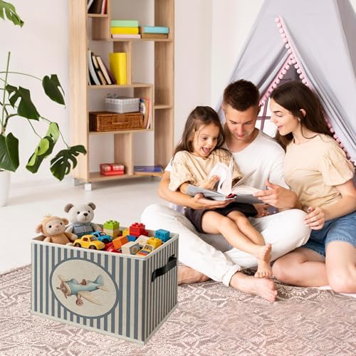Vintage Airplane Foldable Storage Bins Box - Image 3