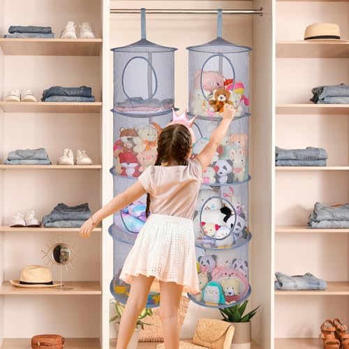 Basumee Hanging Stuffed Animals Storage, 2 Pack Mesh Plush Storage - Image 4