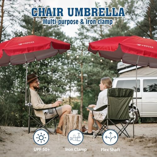 AMMSUN Chair Umbrella with Universal Clamp Adjustable 47 inches and 360° Swivel - Image 2