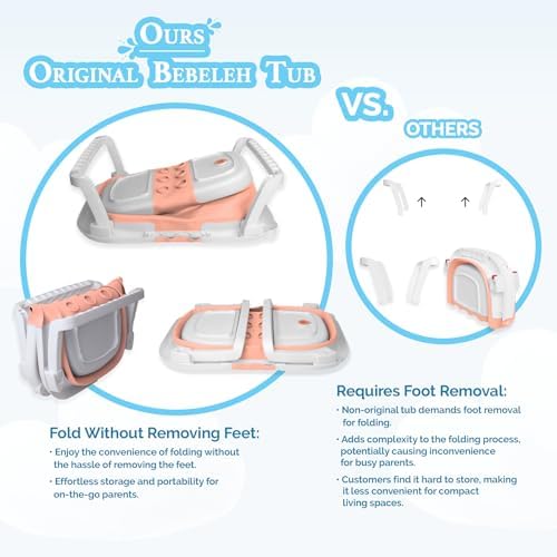 BEBELEH™ Collapsible Baby Bathtub – Bathtub + Baby tub Sling + Newborn Sling – - Image 2