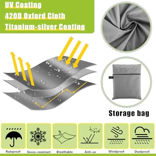 Tegeme 4 Pieces Outdoor Patio Chair Covers 47 x 25 x 25 x 27.5 Inch Waterproof - Image 4