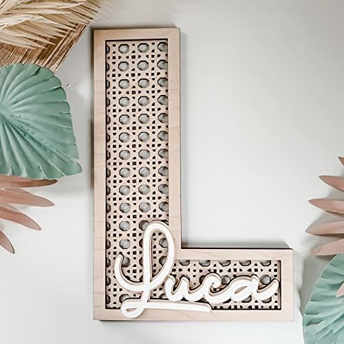 Custom Boho Wood Personalized Initial & Name Sign - Image 4