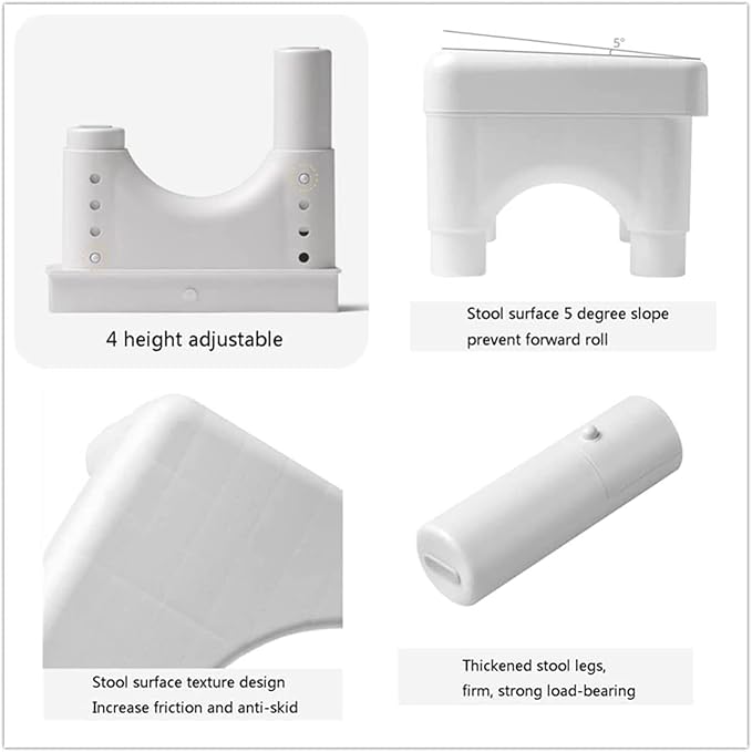 Adjustable Height Toilet Stool, Removable Toilet Step, Attachable Potty Stool, Portable Squat Stool, Bathroom Non-Slip Toilet Auxiliary Step Stool - Family Health Gift (2)