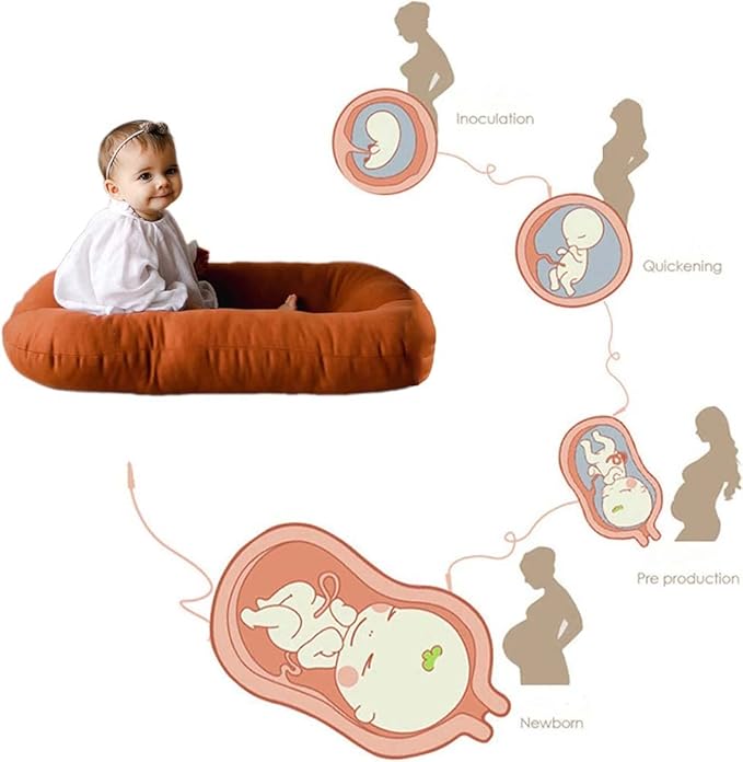 Baby Lounger Pillow, Infant Lounger for 0-24 Months, Soft Cotton and Portable Baby Lounger for Home (Pink)