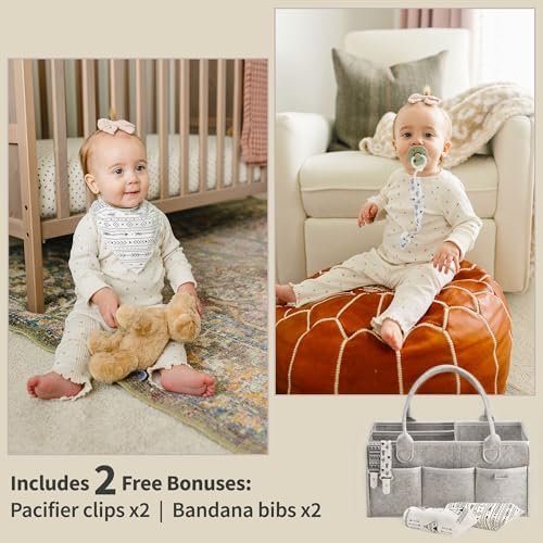 PUTSKA Baby Diaper Caddy Organizer, Felt Nursery Basket, Large Set - Image 6