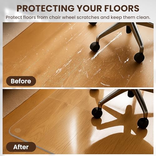 VASUHOME Heavy-Duty Tempered Glass Chair Mat, 31 x 48 Inch Large Office Floor - Image 3