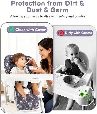 Baby High Chair Cover Replacement, Reversible & Waterproof High Chair Cushion - Image 5