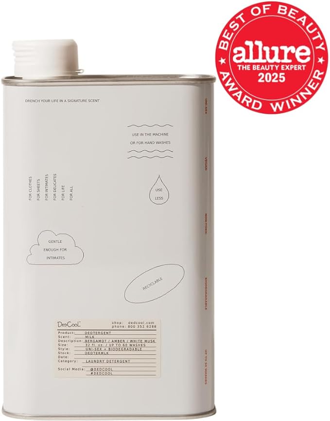 DedCool Liquid Laundry Dedtergent | Milk | Luxurious Fragrance Detergent | Removes Stains | Infused with Natural Essential Oils | Non-Toxic | 60 Washes | 32 fl oz