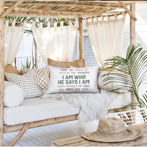 Inspirational Christian 12x20 Pillow Cover, Christian Room Decor, I Am Who He - Image 6
