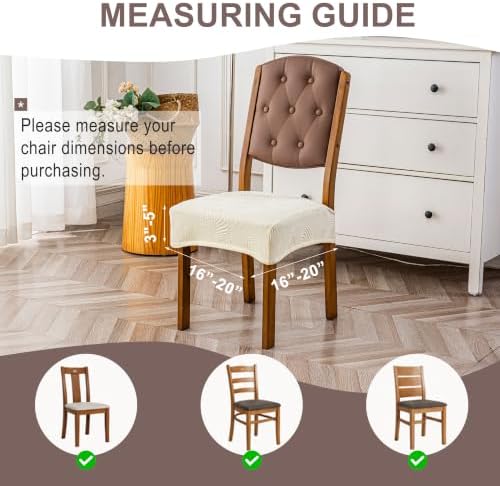 Genina Waterproof Chair Covers Set of 6, Stretch Chair Cover - Image 3