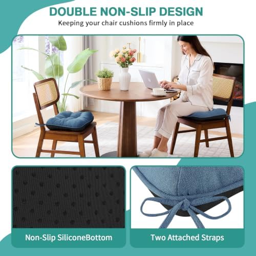 BETU Chair Cushions for Dining Chairs Set of 4, Kitchen Table Chair Pads - Image 2