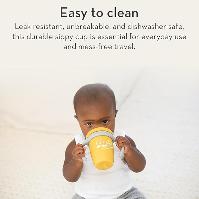 Sippy Cup by Bella Tunno, Silicone Training Cup with Transition Handles for Infants, Toddlers & Kids, Babies 6-12 Months & Toddlers 1-3 Years, Boys & Girls, Sippin’ Pretty, 8 oz
