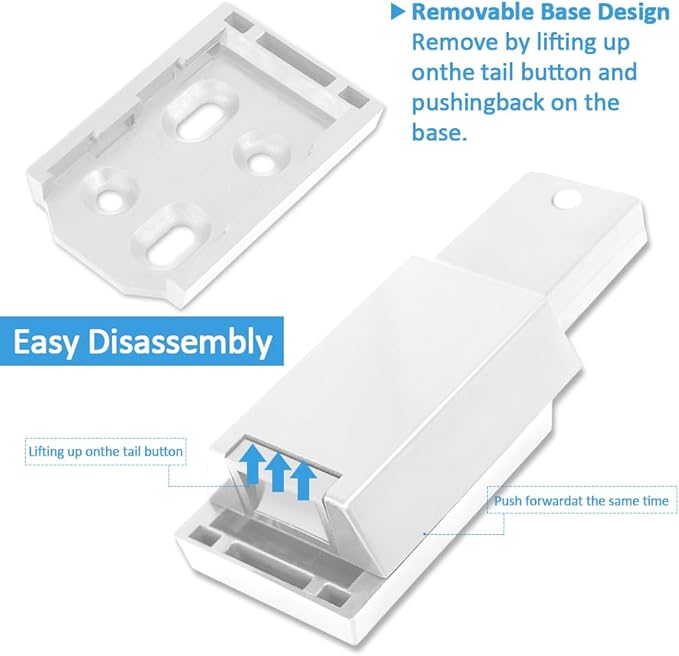 Heavy Duty Push to Open Door Latch,10 Pack White Magnetic Push Latches, Hidden Push Touch Latch Hardware for Push to Open Cabinet,Magnetic Door Catch for Cabinet Drawer Wardrobe Kitchen Door