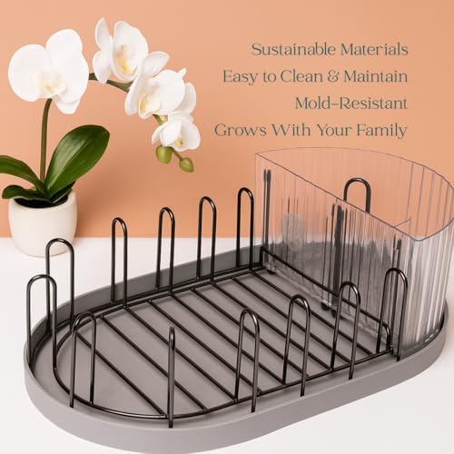Winnie & Lu Baby Bottle Drying Rack, Stainless Steel Countertop Rack - Image 2