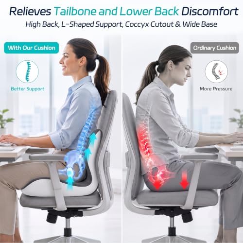 Seat Cushion & Back Support for Tailbone and Lower Back Relief - Image 2