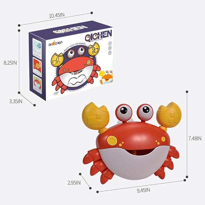 Crabby Bubble Bath Toy for Toddlers - Automatic Bubble Maker with 12 Children's Songs - Sing-Along Bath Bubble Machine for Baby, Toddler and Kids - Fun Bathtub Toy for Endless Bubble Play