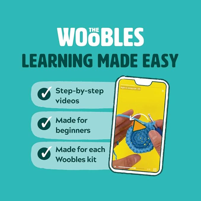 The Woobles Minecraft Crochet Kit – Beginner Crochet Kit for Adults & Kids, Easy Knitting Kit with Woobles Yarn, DIY Crafts, Crochet Animals, Minecraft Toys, Gift for Gamers & Crafters (Ender Dragon)