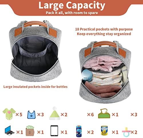 Diaper Bag Backpack, Large Baby Nappy Bags - Image 5