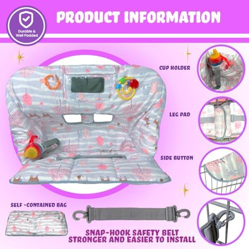 Shopping Cart Cover for Baby, Waterproof Grocery Cart & High Chair Cover - Image 3