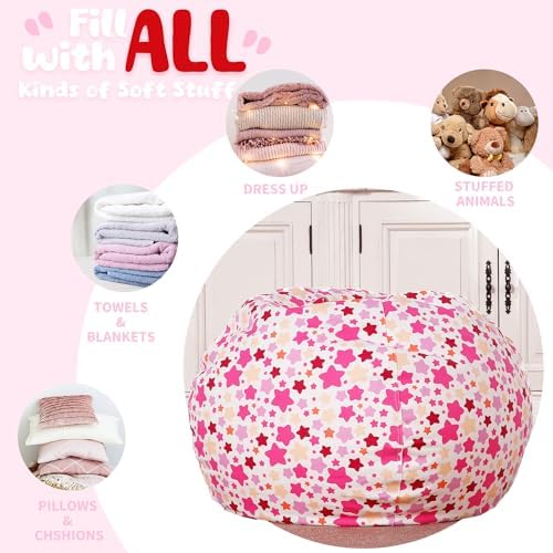WEKAPO Stuffed Animal Storage Bean Bag Chair Cover - Image 5
