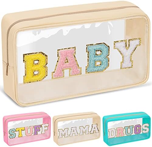 Chenille Letter Clear Makeup Bag by izuzta