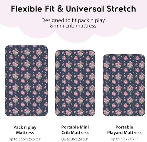 Yoofoss 2-Pack Pack and Play Sheets Fitted 38x26 - Image 3