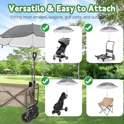UPF 50+ Wagon Umbrella with Universal Clamp, Adjustable Lounge Wagon Umbrella - Image 5