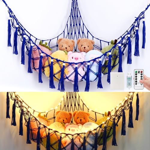 Stuffed Animal Hammock, 55in Storage Macrame Hammock by KrislaitbyAmbienceGlobal