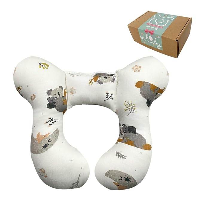 Baby Neck Pillows, Comfortable Baby Travel Head Neck Support Pillow for Car Seat Stroller Pushchair, Soft PP Cotton Travel Pillow for 0-1 Year Old Toddler Infant Newborn, Koala