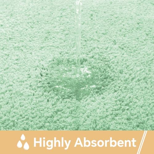 Polyester Bathroom Rug 30"x50" Light Green, Large Soft Bath Mat - Image 4