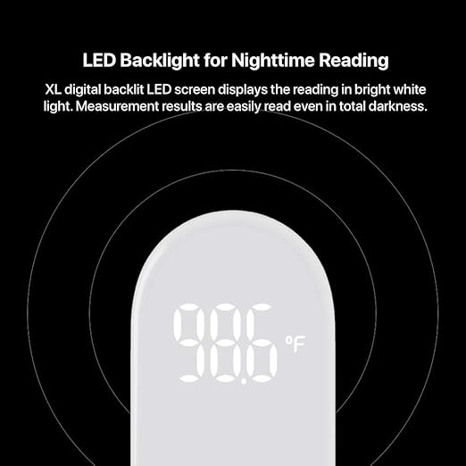 iHealth No-Touch Forehead Thermometer for Adults, Kids, Babies - 1s Fast Accurate, 3 Ultra-Sensitive Sensors, Quiet Vibration Feedback, Digital Large LED Digits, Easy to Use for Home & Nurses, PT3