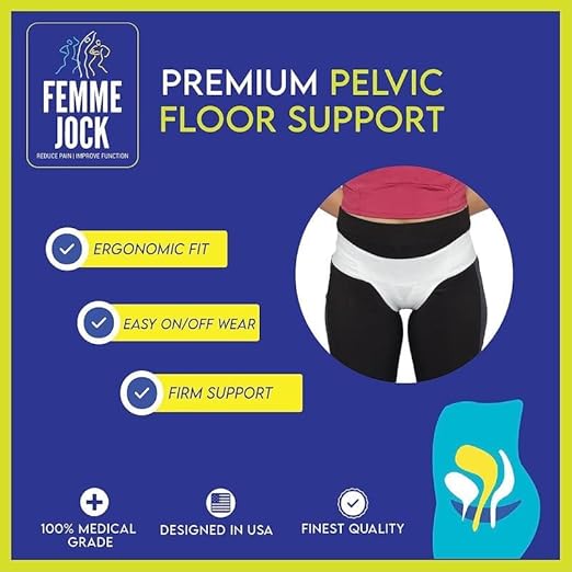 Women's Pelvic Support Belt - Uterus & Bladder Girdle | Postpartum Recovery, Pain Relief | High Waist Beach Sand (Large)