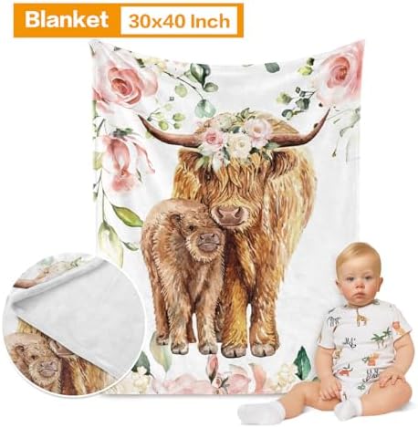 Baby Crib Bedding Set for Girls Highland Cow Design Gifts Color25 - Image 2