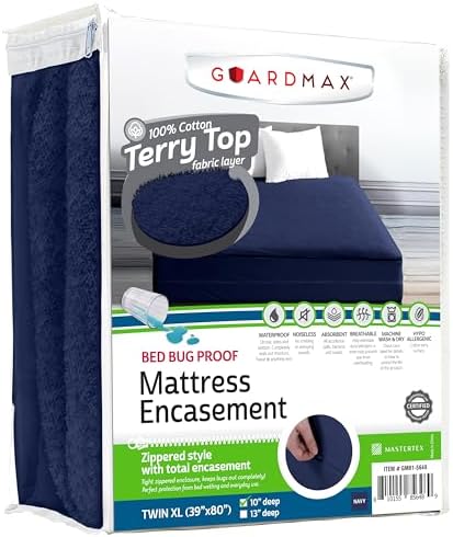 Guardmax Twin XL Mattress Encasement Zippered, 100% Waterproof Mattress by Guardmax