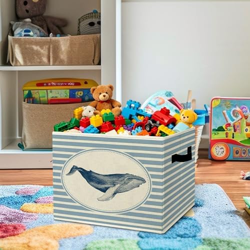 Rustic Whale Storage Bins Boxes - Image 2