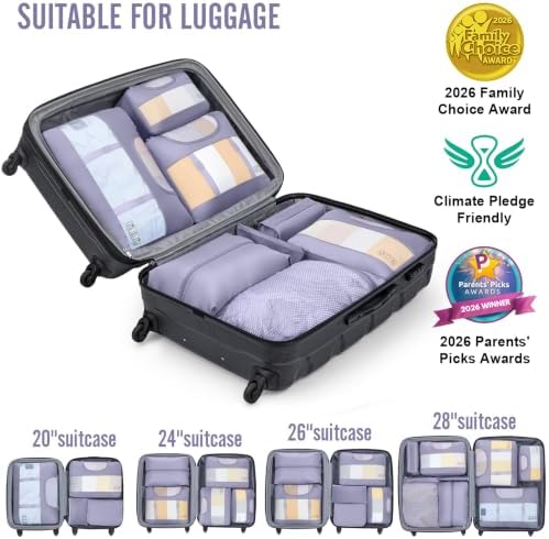 Veken 10 Set Packing Cubes for Travel Essentials, Suitcase Organizer Bags in 4 - Image 5
