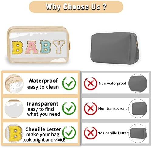 Chenille Letter Clear Makeup Bag - Image 4