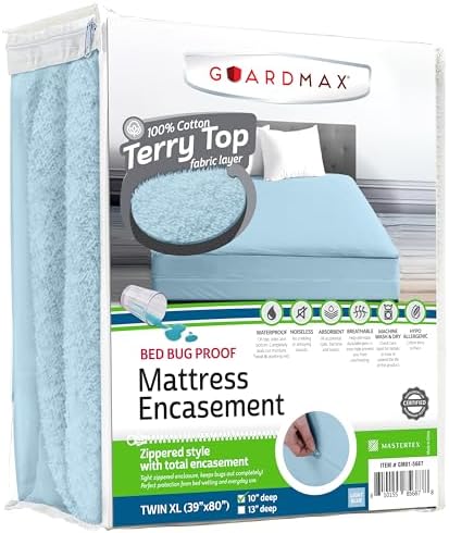 Guardmax Twin XL Mattress Encasement Zippered, 100% Waterproof Mattress by Guardmax