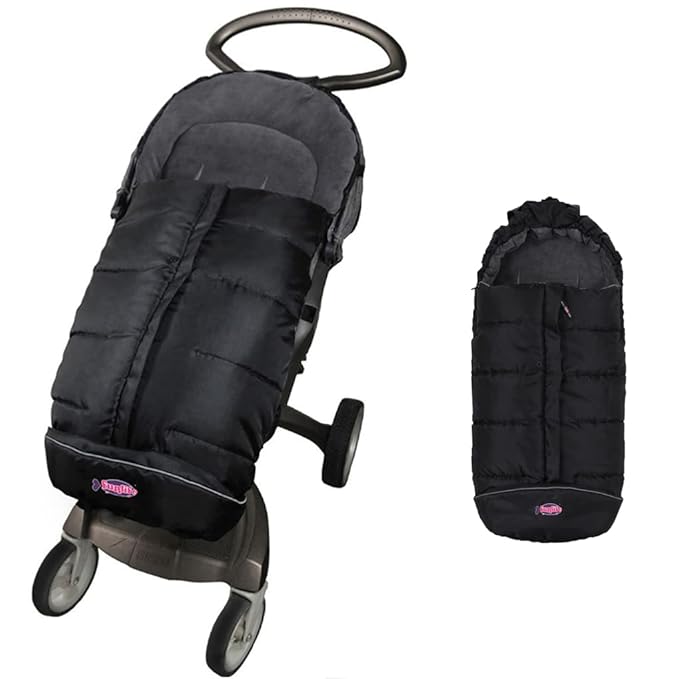 German Designed Universal Stroller Footmuff, 2 Way Zippers Style Easy for Baby in&Out, Length Extensible,Temperature Adjustable Footmuff Fits Baby Growth,Reflective Strips Around Bunting Bag